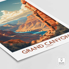 Grand Canyon wall art poster featuring vibrant landscapes and modern style design, perfect for nature lovers and home decor.