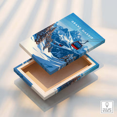Grand Massif Ski Print design featuring a mountain scene with a ski lift.