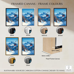 Various frame colors for Grand Massif Ski Print including black, white, natural, brown, gold, and silver.