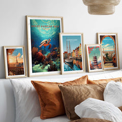 Great Barrier Reef Poster with Turtle