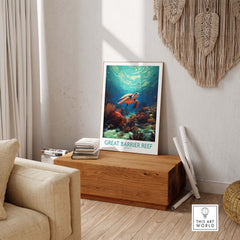 Great Barrier Reef Wall Art with Turtle