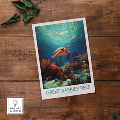 Great Barrier Reef Wall Art with Turtle