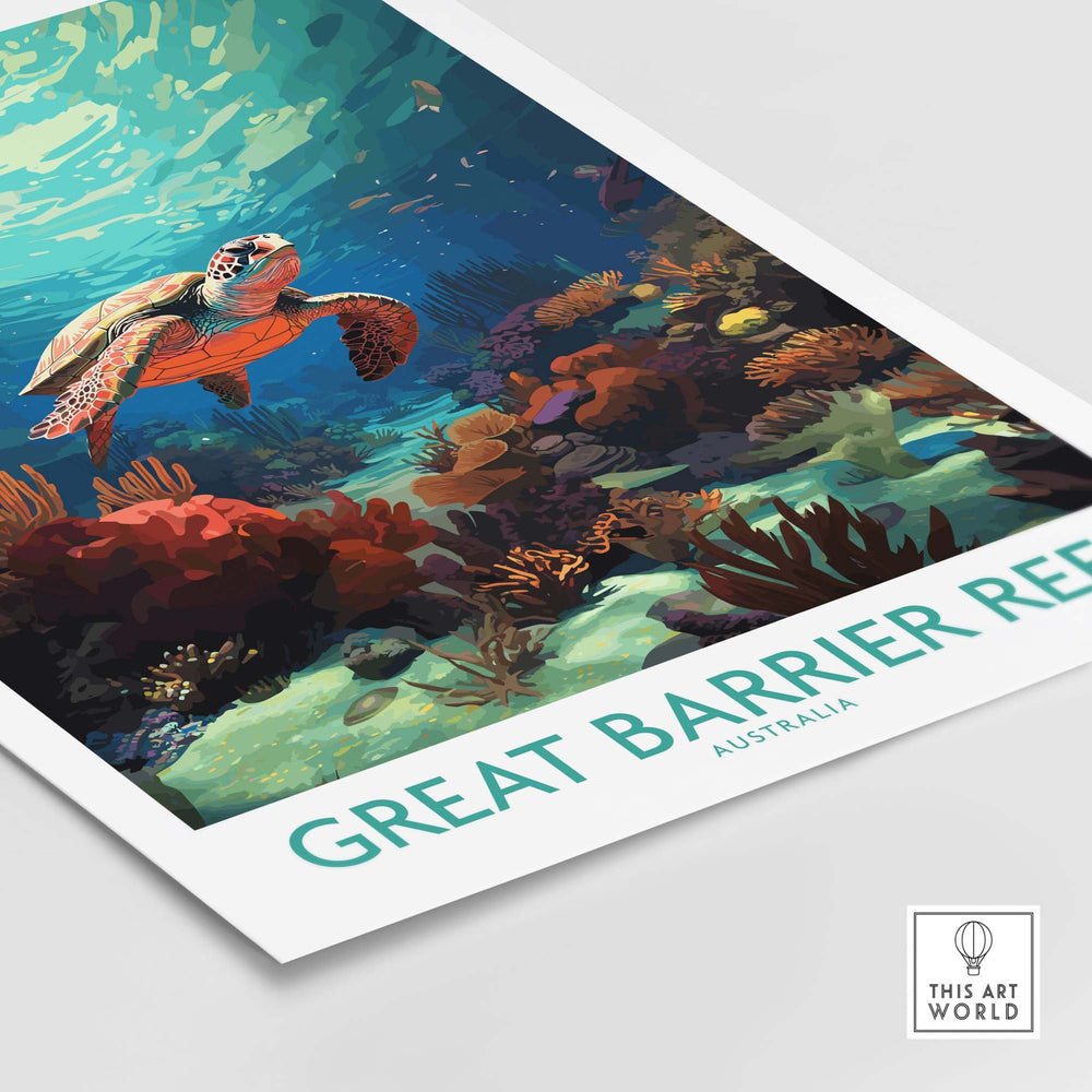 Great Barrier Reef Wall Art with Turtle