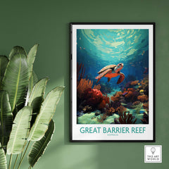 Great Barrier Reef Wall Art with Turtle