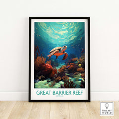 Great Barrier Reef Wall Art with Turtle