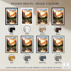 Great Basin National Park art print in eight frame color options including black, white, natural, brown, gold, silver, dark grey, and light grey.
