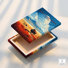 Great Sand Dunes National Park canvas print with bison and mountain landscape art