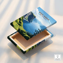 Gros Morne National Park art print on canvas keepsake box with scenic landscape design