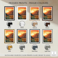 Guadalupe Mountains art print framed in eight color options, desert landscape design