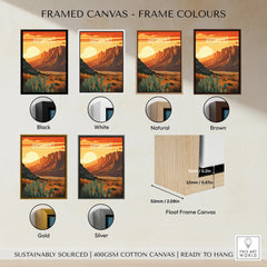 Guadalupe Mountains National Park wall art print in various frame colors, travel poster style