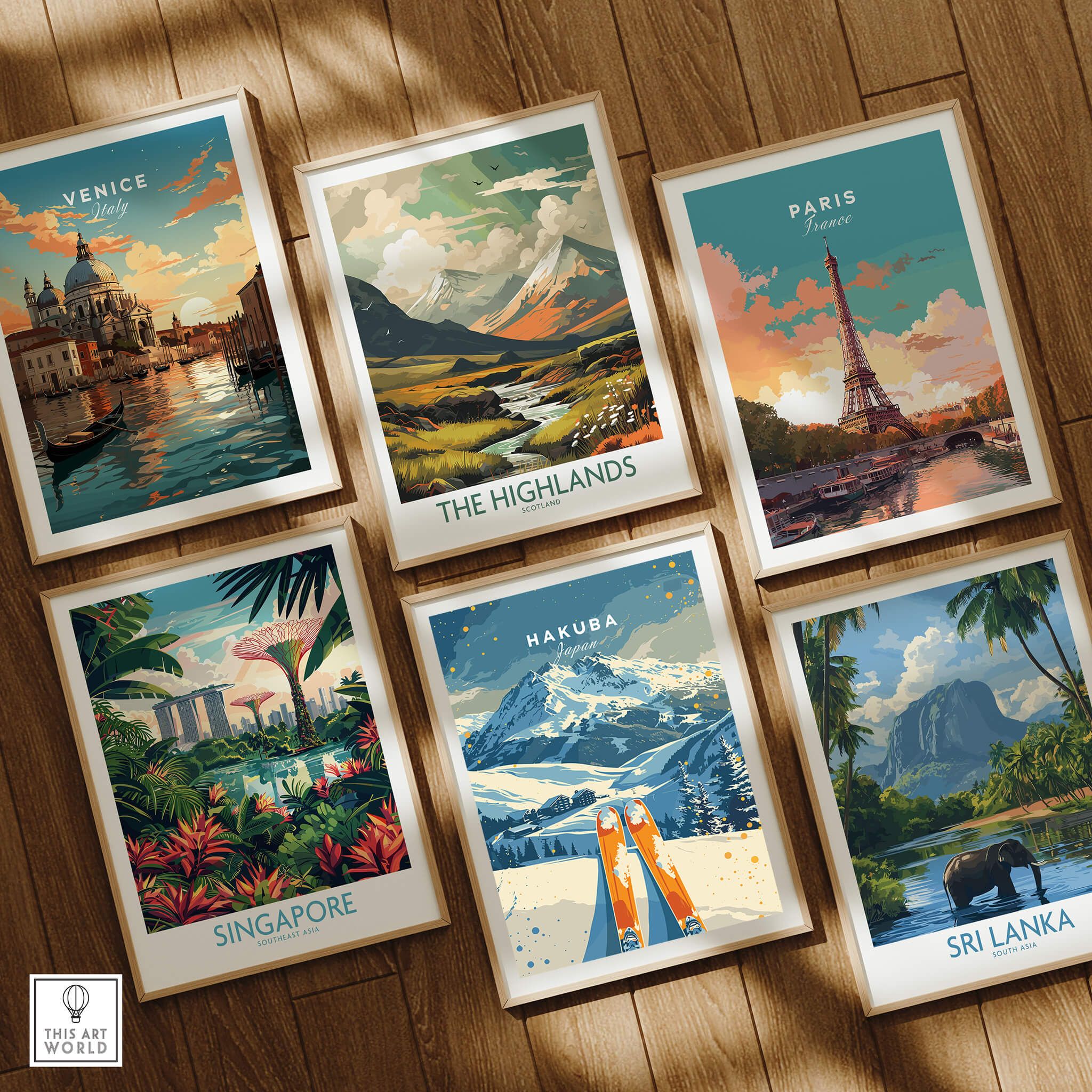 Hakuba Travel Poster - Japan among other global travel posters in stylish presentation.