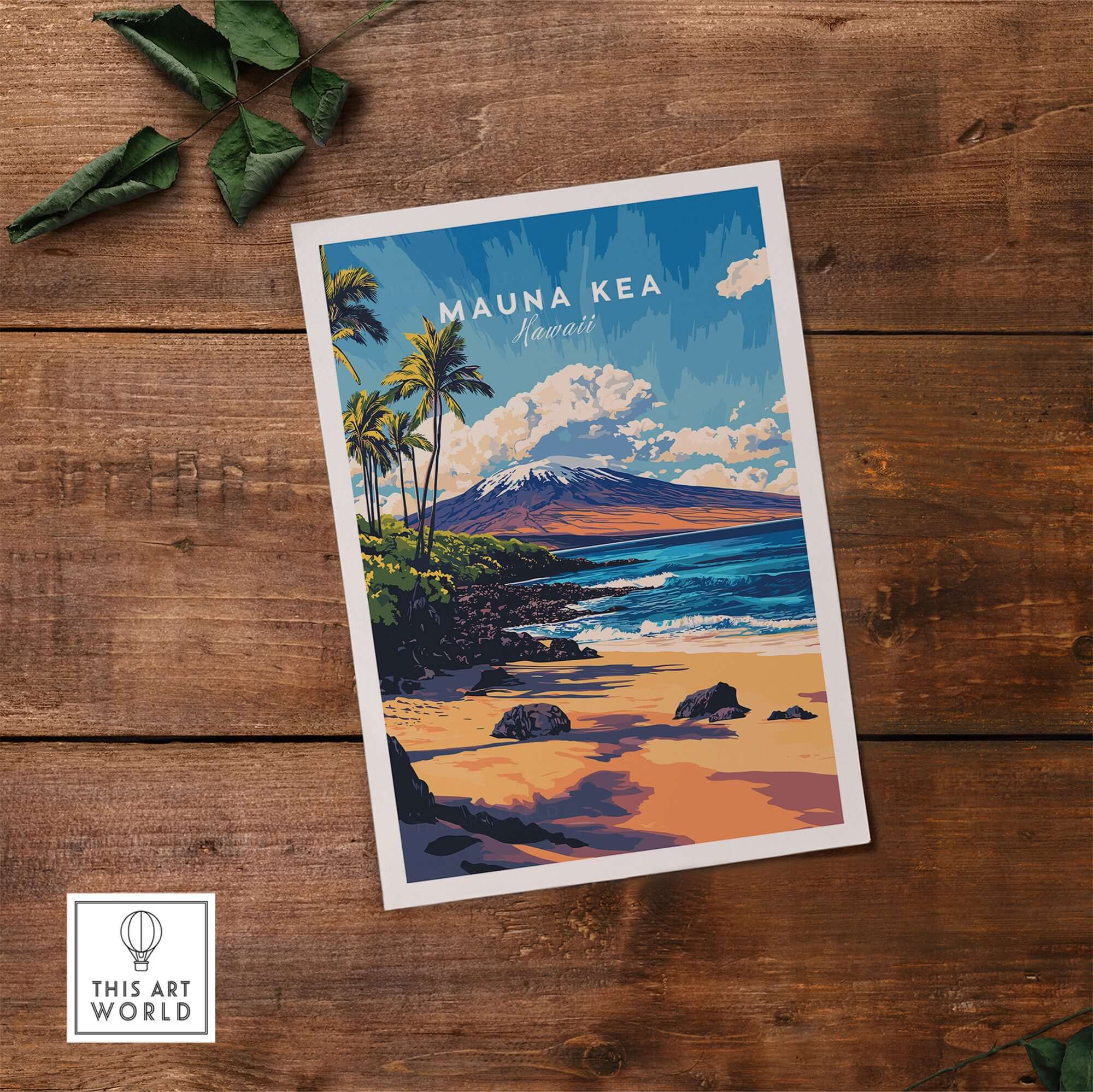 Hawaii Coastal Art - Mauna Kea Beach Print, Tropical Seascape Poster featuring a vibrant ocean view.