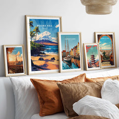 Hawaii Coastal Art - Mauna Kea Beach Print, Tropical Seascape Poster displayed in a stylish home decor setting.