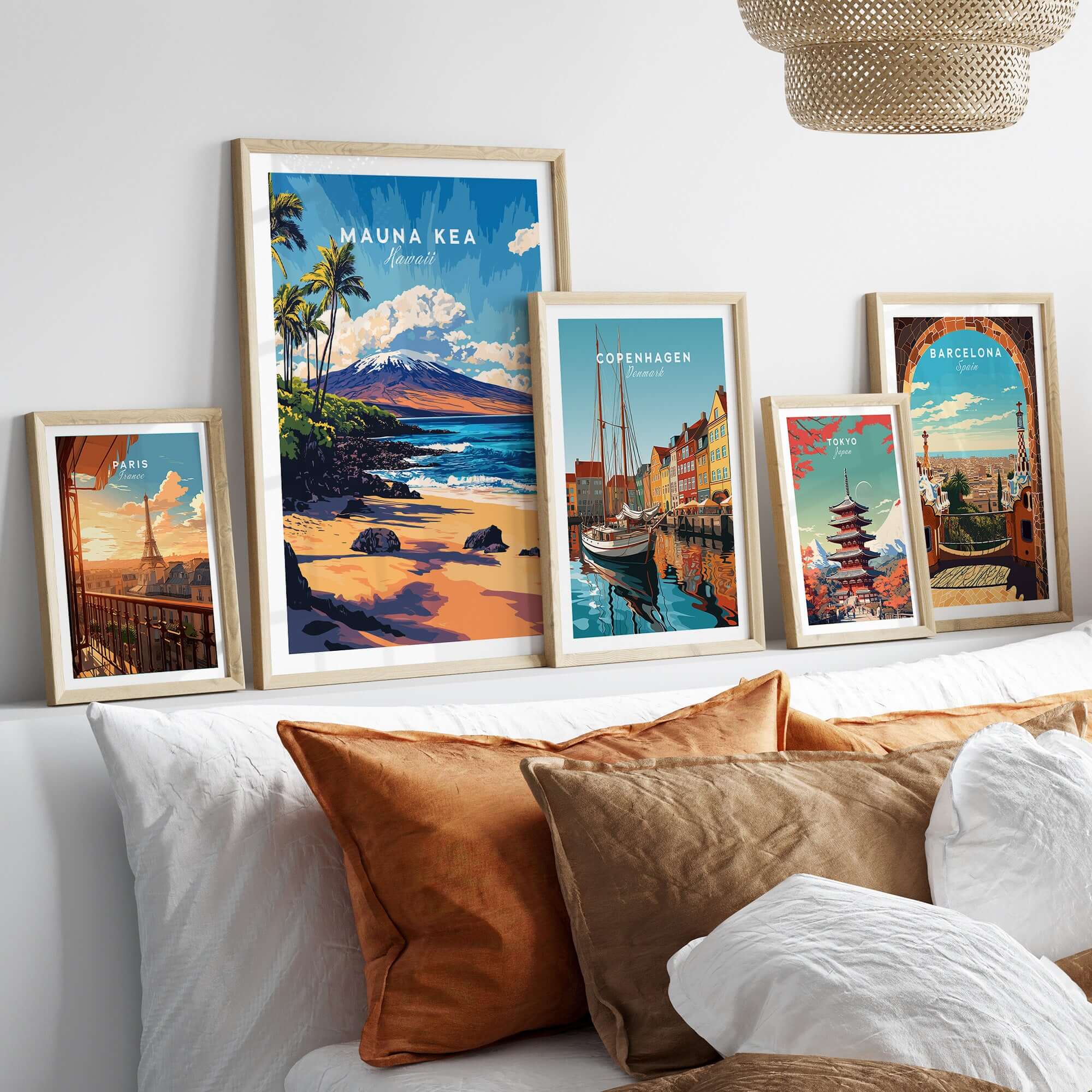 Hawaii Coastal Art - Mauna Kea Beach Print, Tropical Seascape Poster displayed in a stylish home decor setting.
