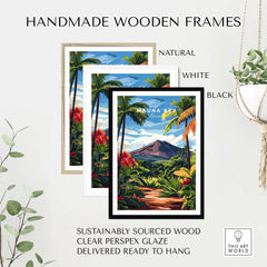 Hawaii Landscape Wall Art - Mauna Kea Mountain Print, Tropical Paradise in handmade wooden frames.