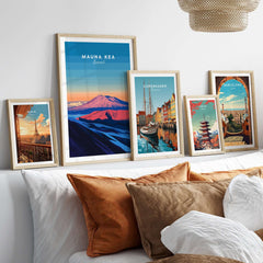 Hawaii Mountain Art Print - Mauna Kea Landscape Poster, Island Scene displayed on modern wall decor.