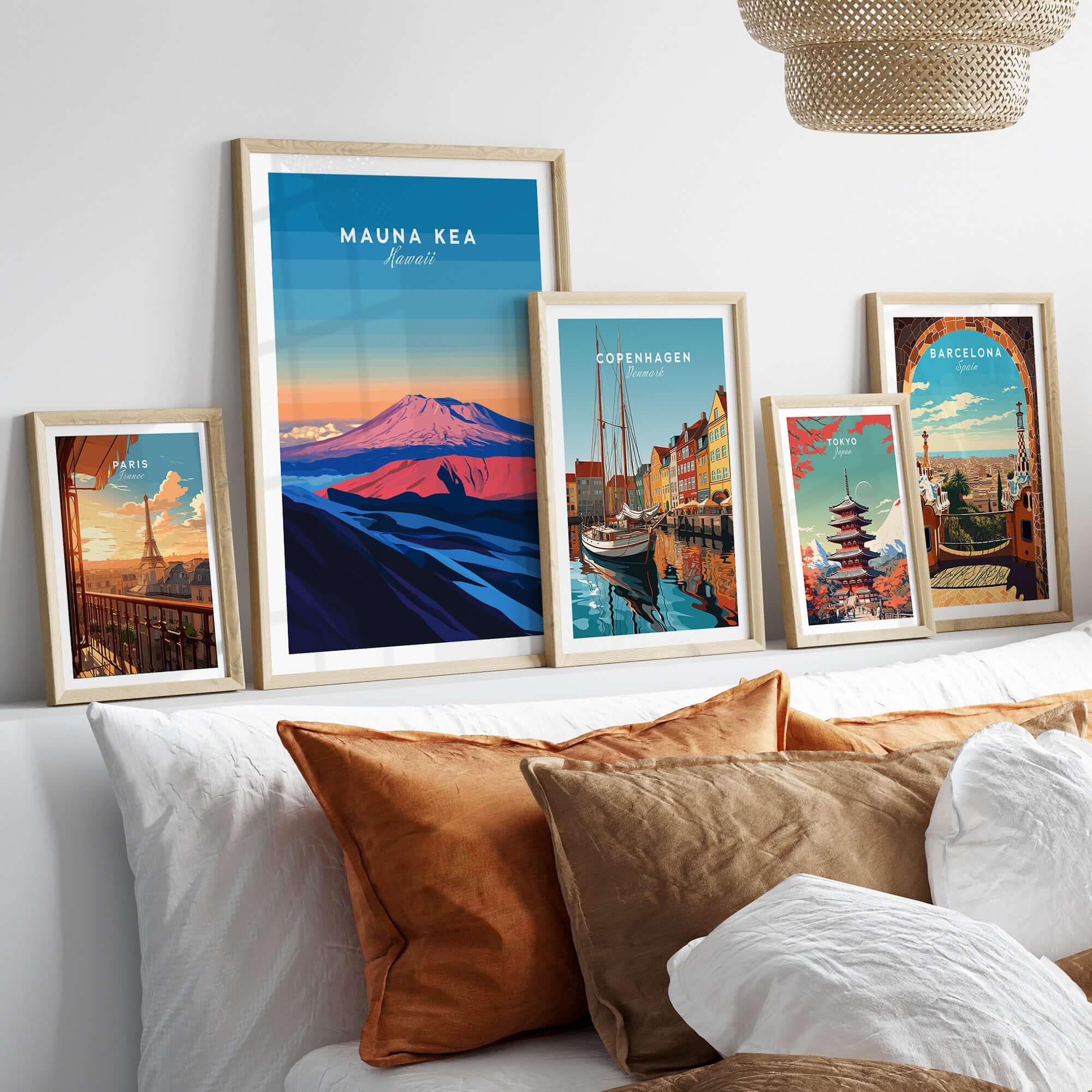 Hawaii Mountain Art Print - Mauna Kea Landscape Poster, Island Scene displayed on modern wall decor.