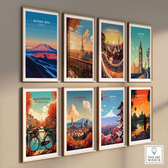 Hawaii Mountain Art Print - Mauna Kea Landscape Poster, Island Scene displayed in a gallery wall of art prints.