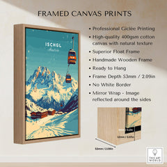 Ischgl Ski Print framed canvas print showcasing stunning mountain views and ski lifts in Austria.