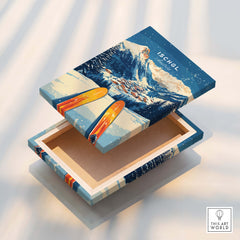 Ischgl Ski Wall Art Print decorative box featuring mountain landscape and ski design.