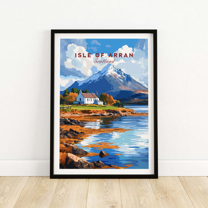 Isle of Arran Print showcasing Scotland's rugged landscape and tranquil waters, perfect for home decor.