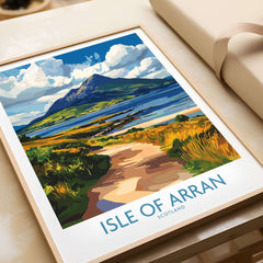 Isle of Arran Scotland Poster featuring vibrant landscape and scenic views of the island