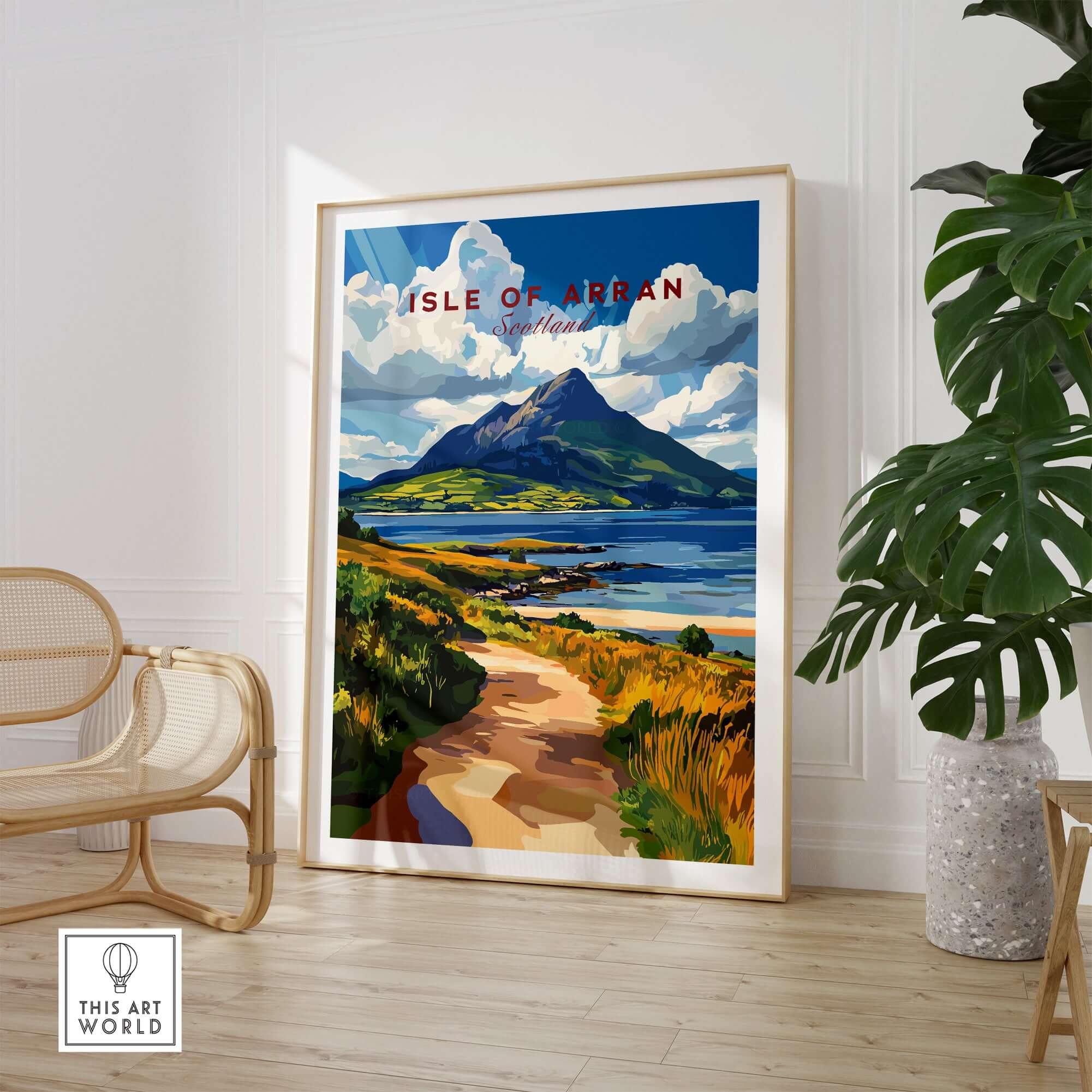 Isle of Arran Scotland Wall Art featuring a vibrant landscape and peaceful scenery