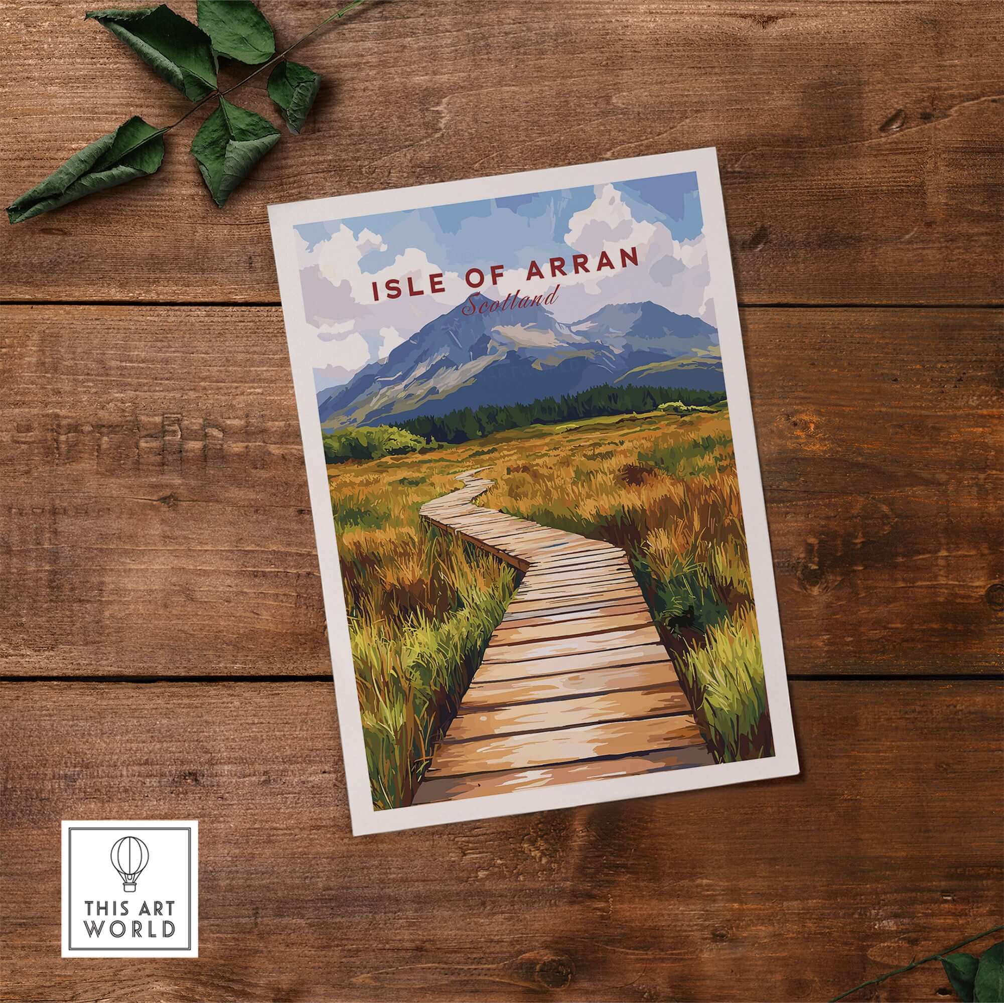 Isle of Arran Wall Art featuring a scenic pathway through picturesque landscapes on the Isle of Arran.