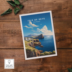 Isle of Skye Poster showcasing the scenic coastline and dramatic landscapes of Scotland's Isle of Skye.