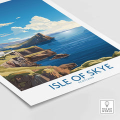 Isle of Skye Poster Modern showcasing Scotland's stunning landscape with vibrant colors and high-quality print.