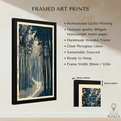 Japanese Bamboo Forest Print – Vintage Japan Landscape Art — framed print details measurements quality details