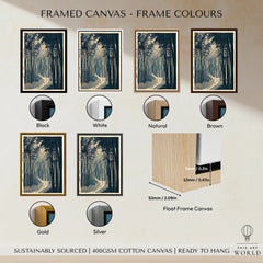 Japanese Bamboo Forest Print – Vintage Japan Landscape Art — framed canvas float frame colour options