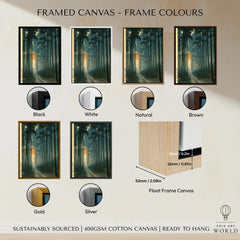 Japanese Forest Art Print – Bamboo Woodland Wall Art — framed canvas float frame colour options