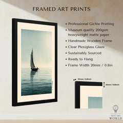 Japanese Coastal Art Print – Vintage Seascape Wall Art — framed print details measurements quality details