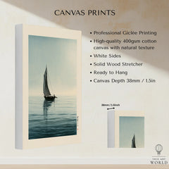 Japanese Coastal Art Print – Vintage Seascape Wall Art — canvas print stretched cotton canvas details