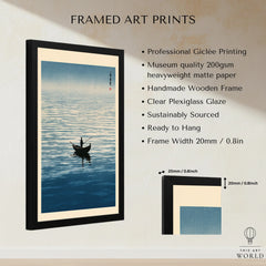 Japanese Seascape Wall Art – Vintage Coastal Art Print — framed print details measurements quality details