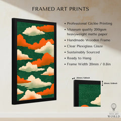 Japanese Cloud Art Print – Vintage Ukiyo-e Style Wall Art — framed print details measurements quality details