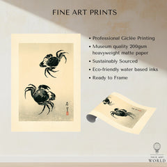 Japanese Crab Art Print – Vintage Coastal Wall Art — fine art print unframed quality details