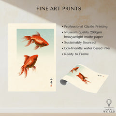 Japanese Goldfish Art Print – Vintage Japanese Wall Art — fine art print unframed quality details