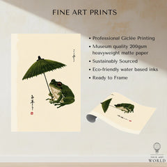 Japanese Frog Art Print – Vintage Parasol Wall Art — fine art print unframed quality details