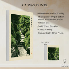 Japanese Garden Art Print – Vintage Landscape Wall Art — canvas print stretched cotton canvas details