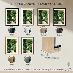 Japanese Garden Art Print – Vintage Landscape Wall Art — framed canvas float frame colour options