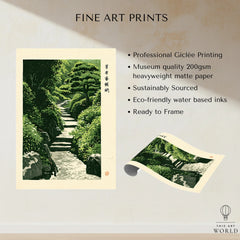 Japanese Garden Art Print – Vintage Landscape Wall Art — fine art print unframed quality details