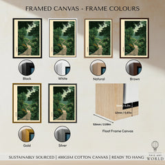 Japanese Garden Landscape Print – Vintage Wall Art — framed canvas float frame colour options