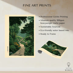 Japanese Garden Landscape Print – Vintage Wall Art — fine art print unframed quality details