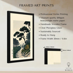Japanese Pine Garden Art Print – Vintage Landscape Wall Art — framed print details measurements quality details