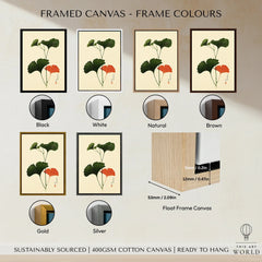 Japanese Ginkgo Leaf Print – Vintage Japan Botanical Art — framed canvas float frame colour options