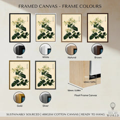 Japanese Honeysuckle Art Print – Vintage Botanical Wall Art — framed canvas float frame colour options