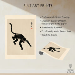 Japanese Monkey Art Print – Vintage Ukiyo-e Style Wall Art — fine art print unframed quality details