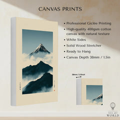 Mount Fuji Art Print – Vintage Japanese Mountain Wall Art — canvas print stretched cotton canvas details